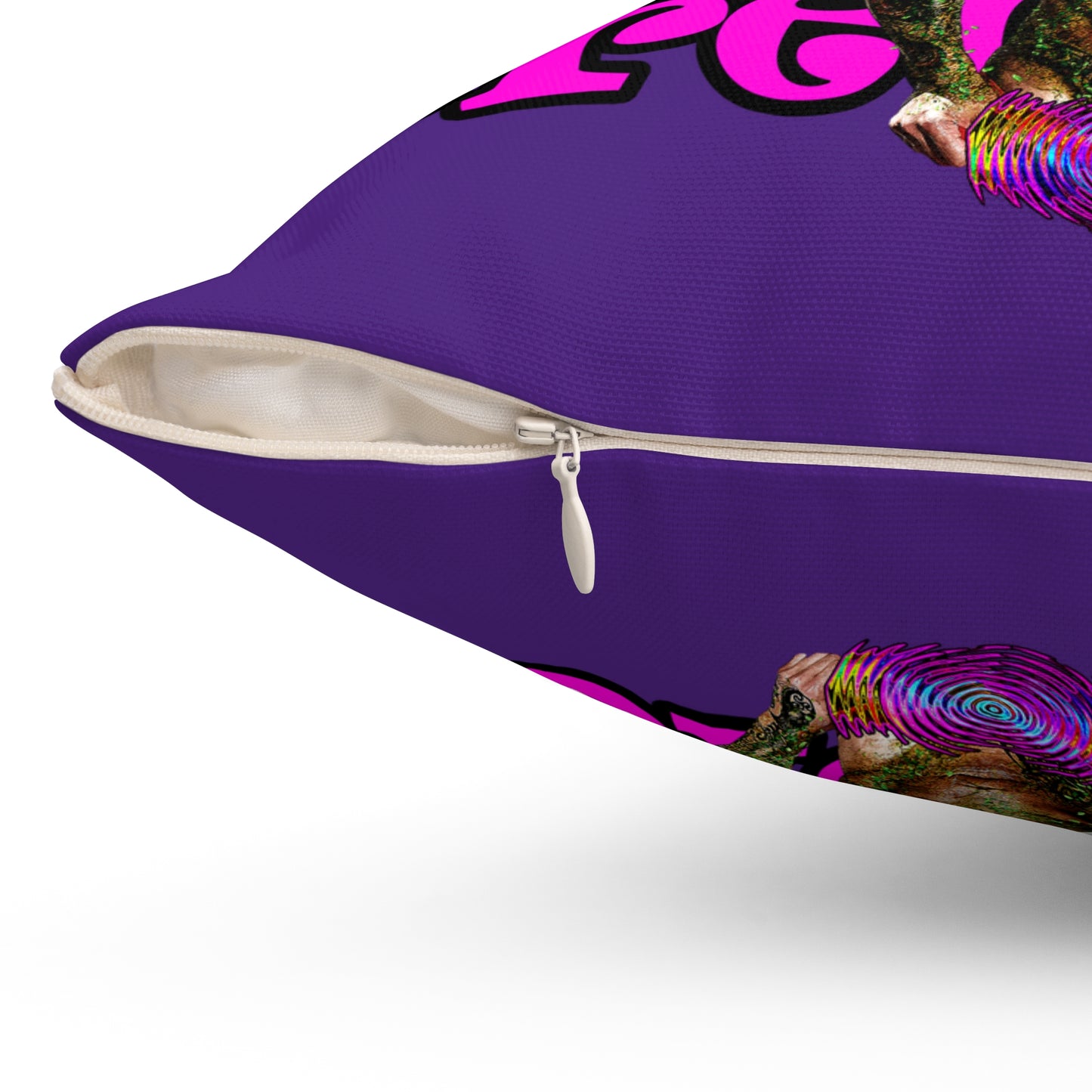 hoes b4 bros - Spun Polyester Square Pillow - (purple)