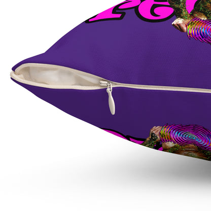 hoes b4 bros - Spun Polyester Square Pillow - (purple)