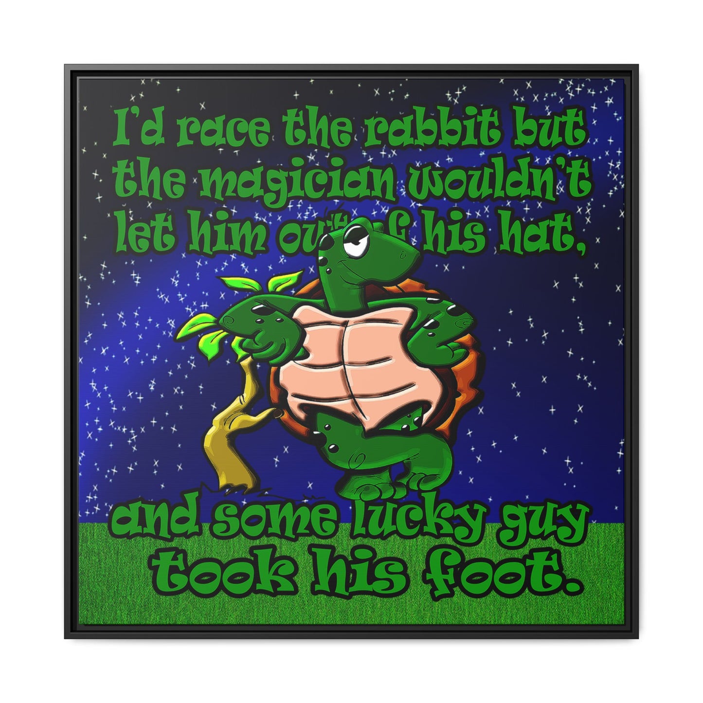 turtle race - framed canvas art ('snoops' background)