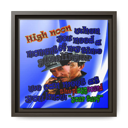 high noon - framed canvas art (blue-white wave)