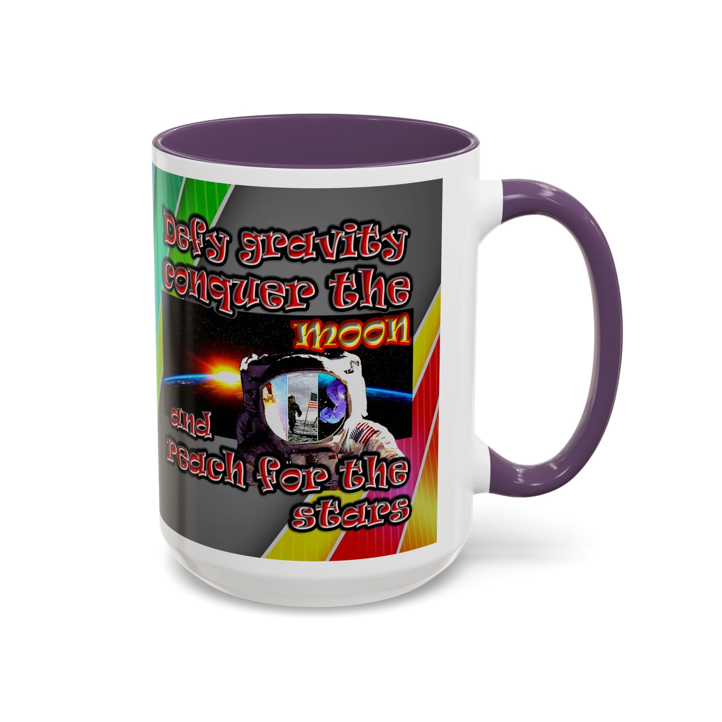 defy conquer reach - Accent Mug (rainbow split)