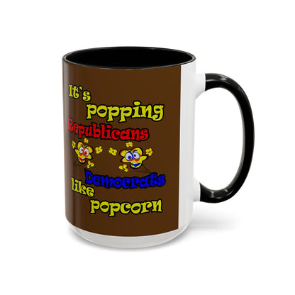 popping like popcorn - Accent Mug (brown)