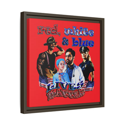 rw&b lives matter - framed canvas art (red)