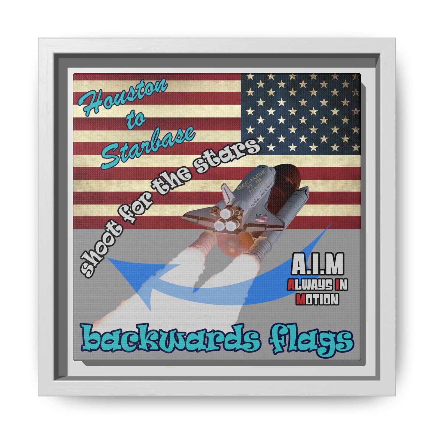 shoot for the stars - framed canvas art (grey)