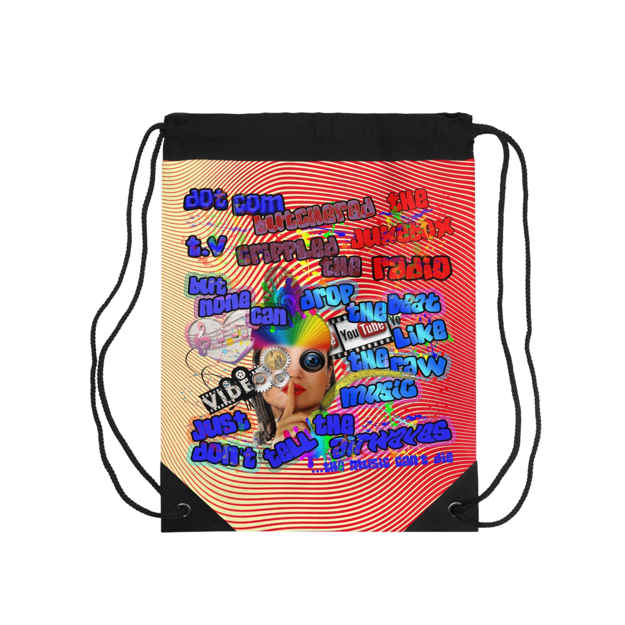 drop the beat - Drawstring Bag (yellow-orange wave)