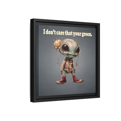 I don't care that your green - framed canvas art (grey-light grey)