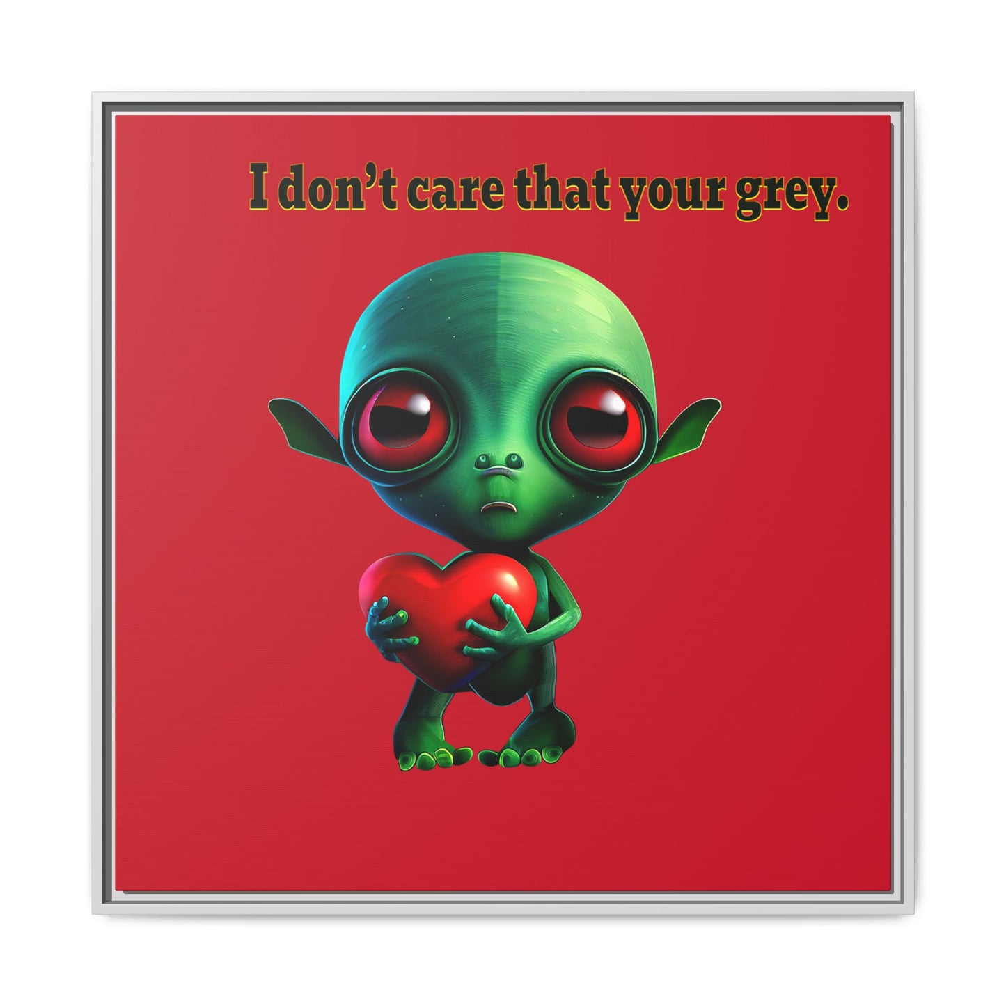 I don't care that your grey - framed canvas art (dark red)