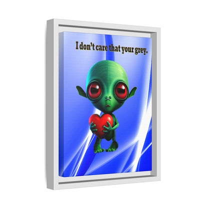 I don't care that your grey - framed canvas art (blue-white wave)