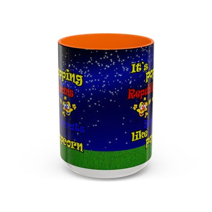 popping like popcorn - Accent Mug ('snoops' background)
