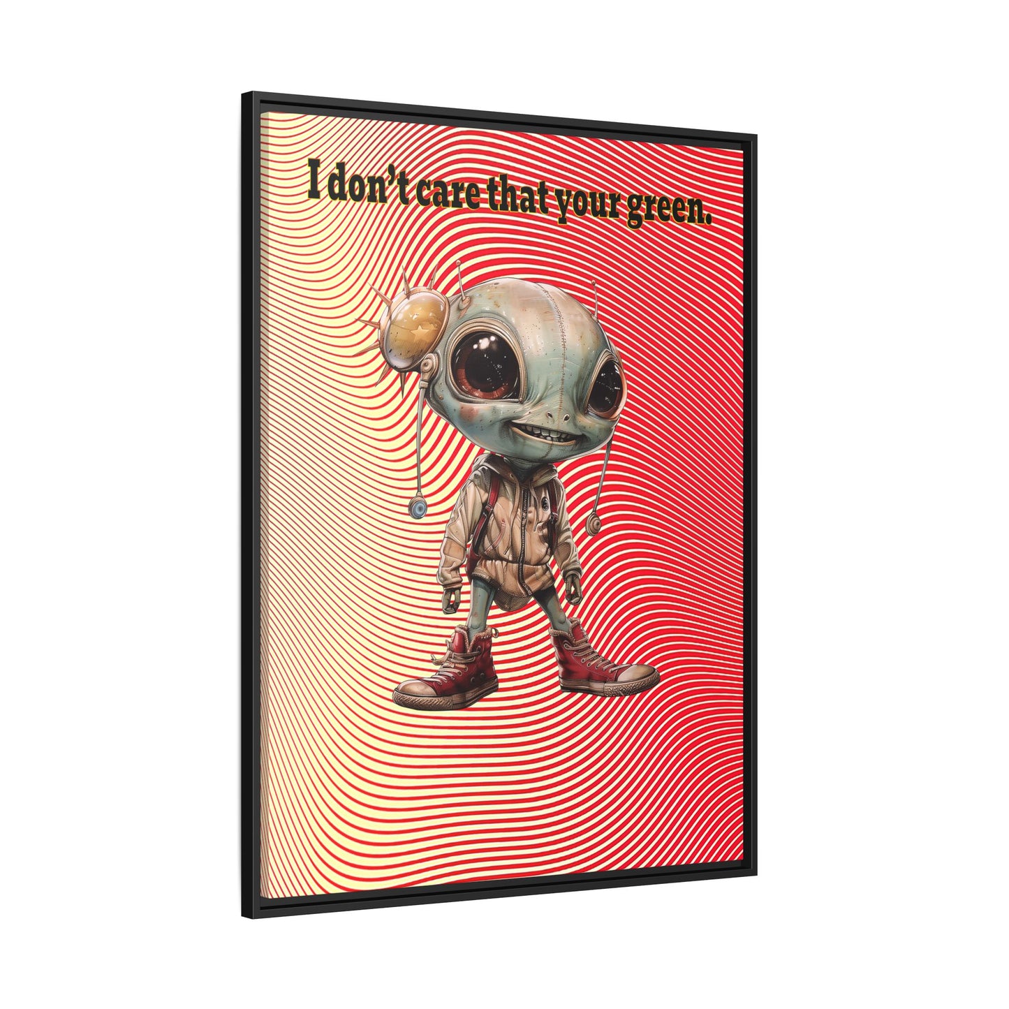 I don't care that your green - framed canvas art (yellow-orange wave)