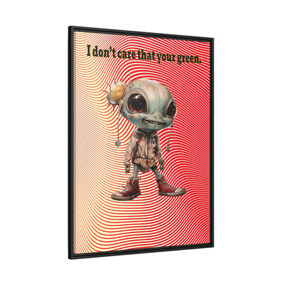 I don't care that your green - framed canvas art (yellow-orange wave)