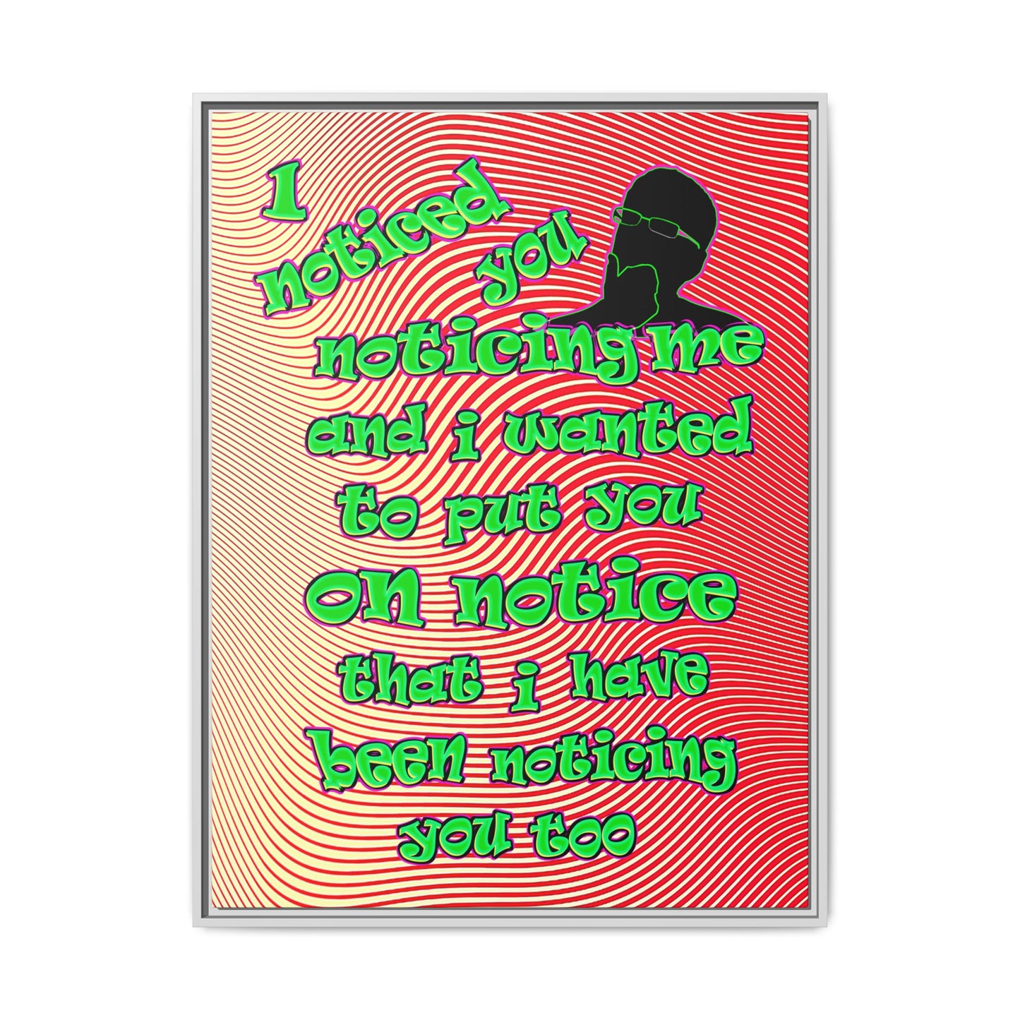noticed you noticing - framed canvas art (yellow-orange wave)