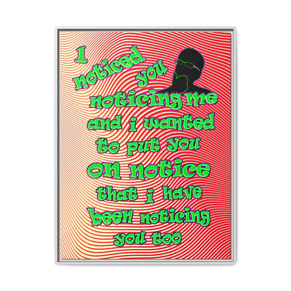 noticed you noticing - framed canvas art (yellow-orange wave)
