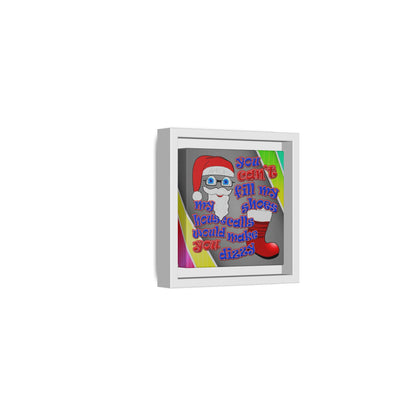 santa's shoes - framed canvas art (rainbow split)