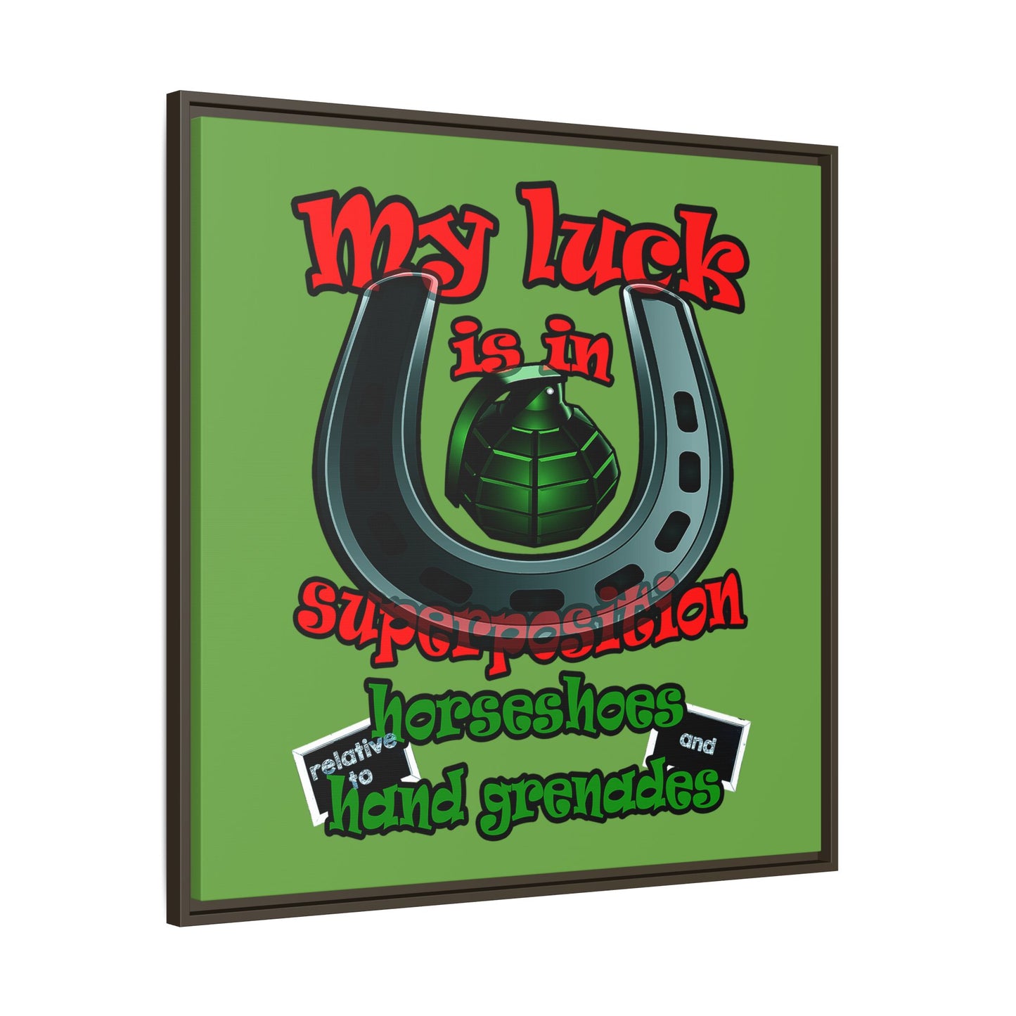 my luck - framed canvas art (green)