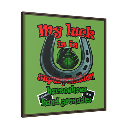 my luck - framed canvas art (green)