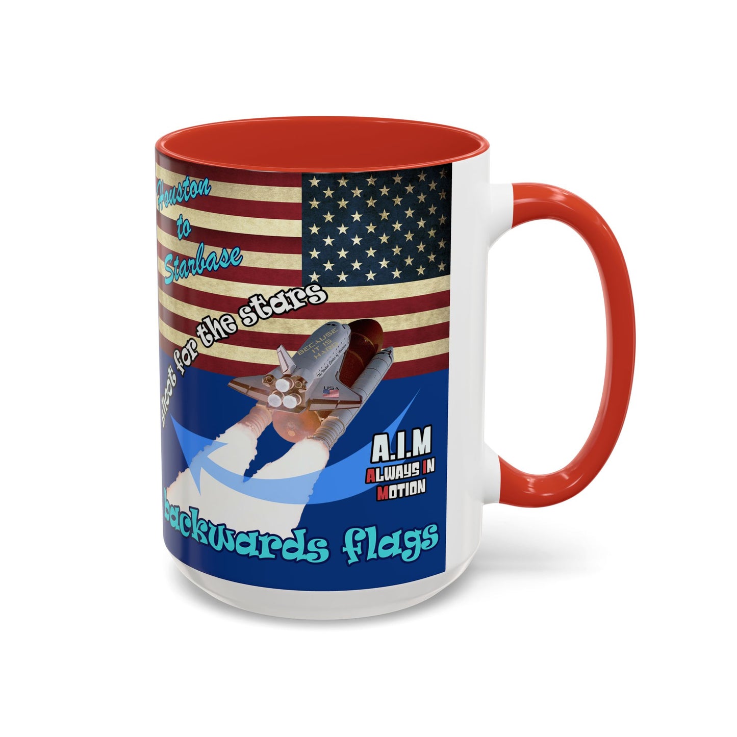 shoot for the stars - Accent Mug (dark blue)