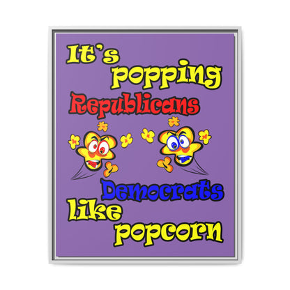 popping like popcorn - framed canvas art (light purple)