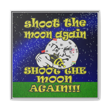 shoot the moon again - framed canvas art ('snoops' background)