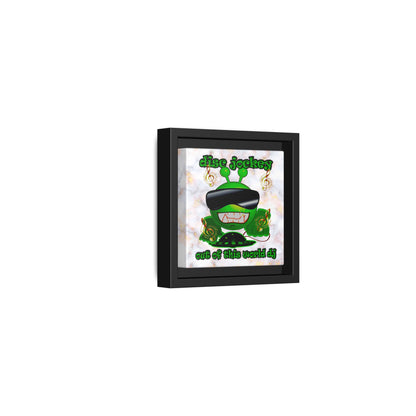 disc jockey - framed canvas art (white marble)