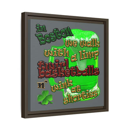 celtics logo - framed canvas art (dark grey)