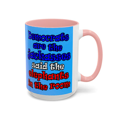 donkeys and elephants - Accent Mug (light blue-purple wave)