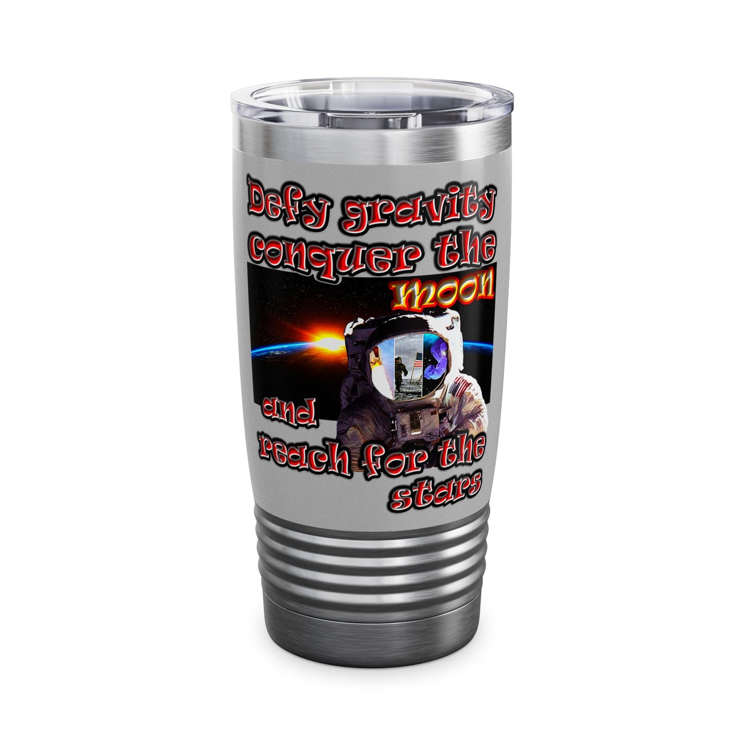 defy conquer reach - Ringneck Tumbler, 20oz (light grey)