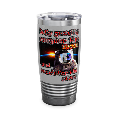 defy conquer reach - Ringneck Tumbler, 20oz (light grey)