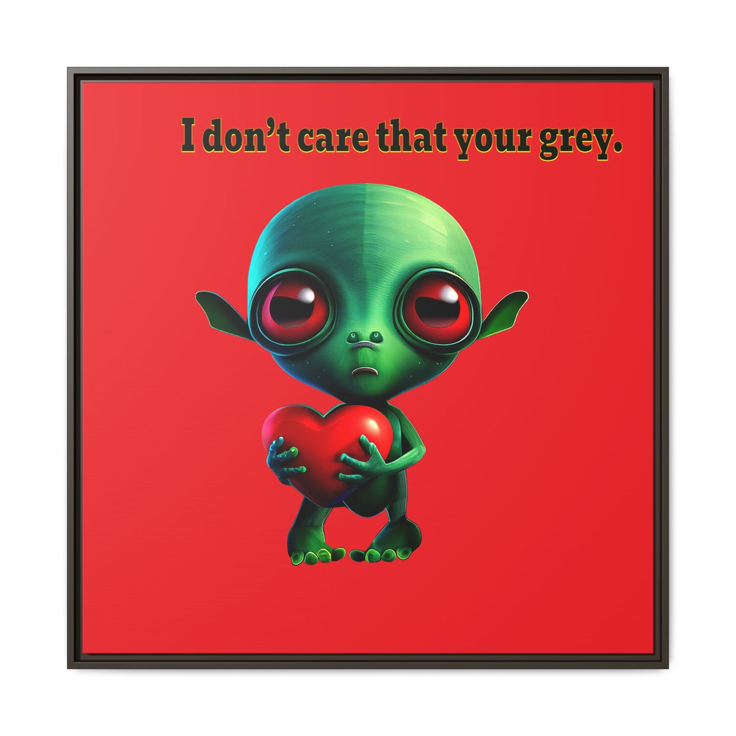 I don't care that your grey - framed canvas art (red)