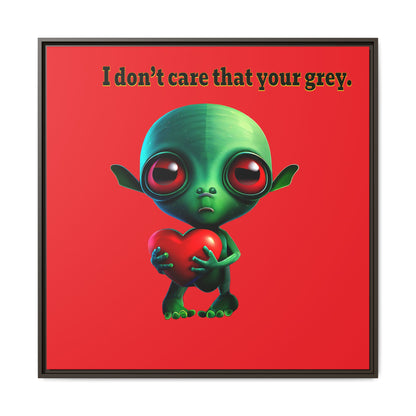 I don't care that your grey - framed canvas art (red)