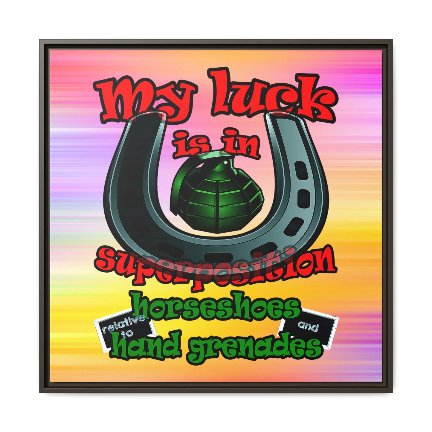 my luck - framed canvas art (color blur)