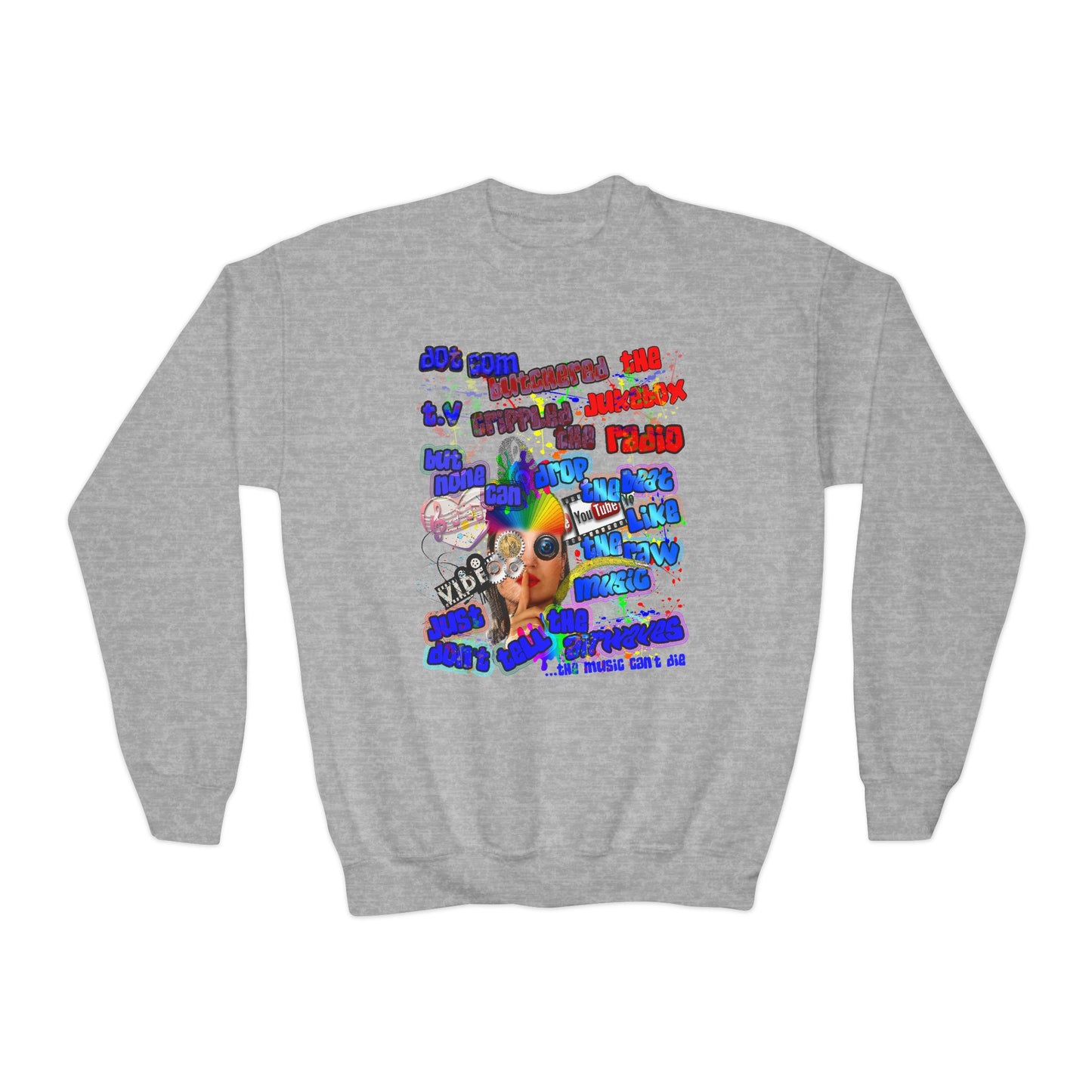drop the beat - Youth Crewneck Sweatshirt