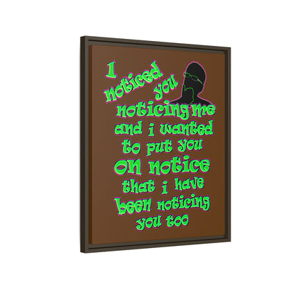 noticed you noticing - framed canvas art (brown)