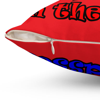 donkeys and elephants - Spun Polyester Square Pillow - (red)
