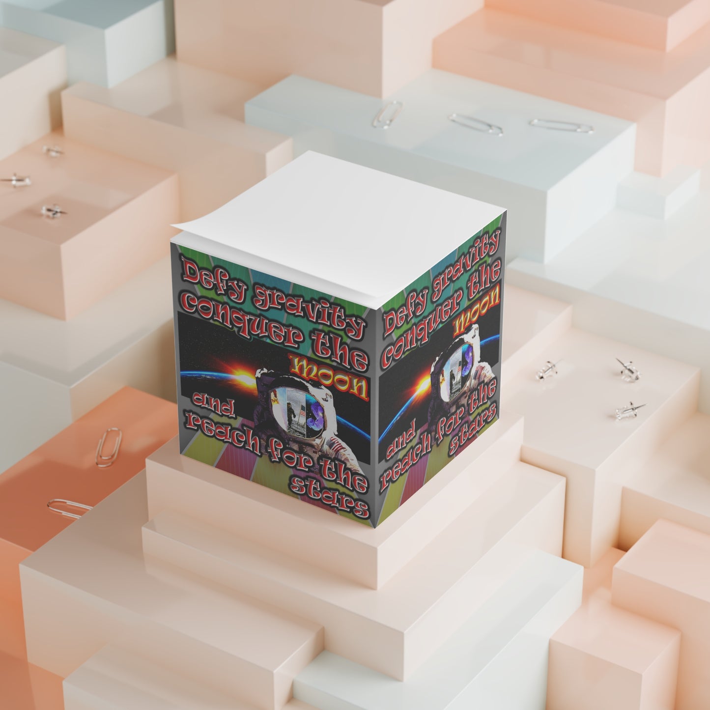 defy conquer reach - note cube (rainbow split)