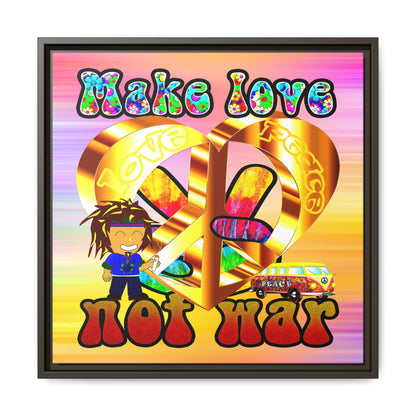 love peace - framed canvas art (color blur)