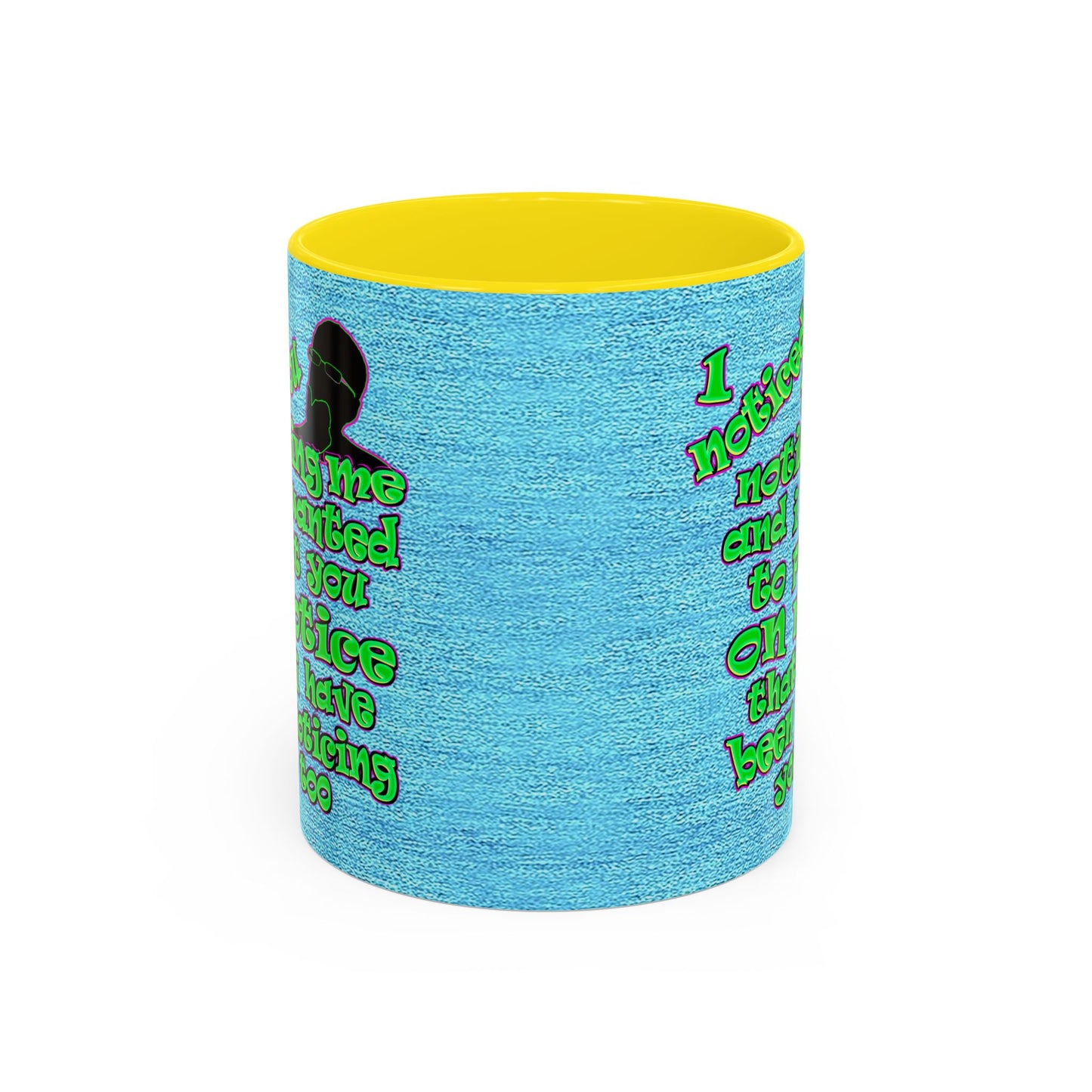 noticed you noticing - Accent Mug (faded dark blue)