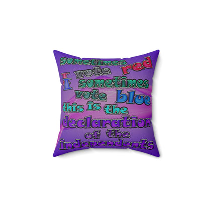 declaration of the independents - Spun Polyester Square Pillow - (purple-pink wave)