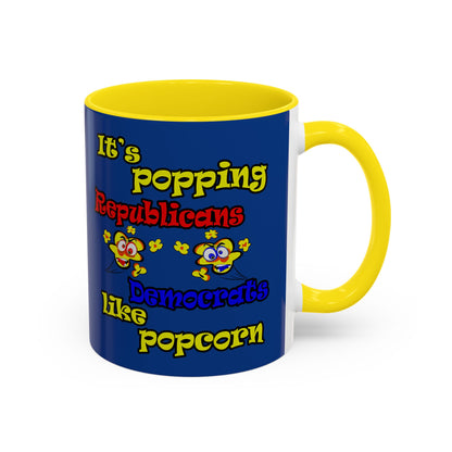 popping like popcorn - Accent Mug (dark blue)