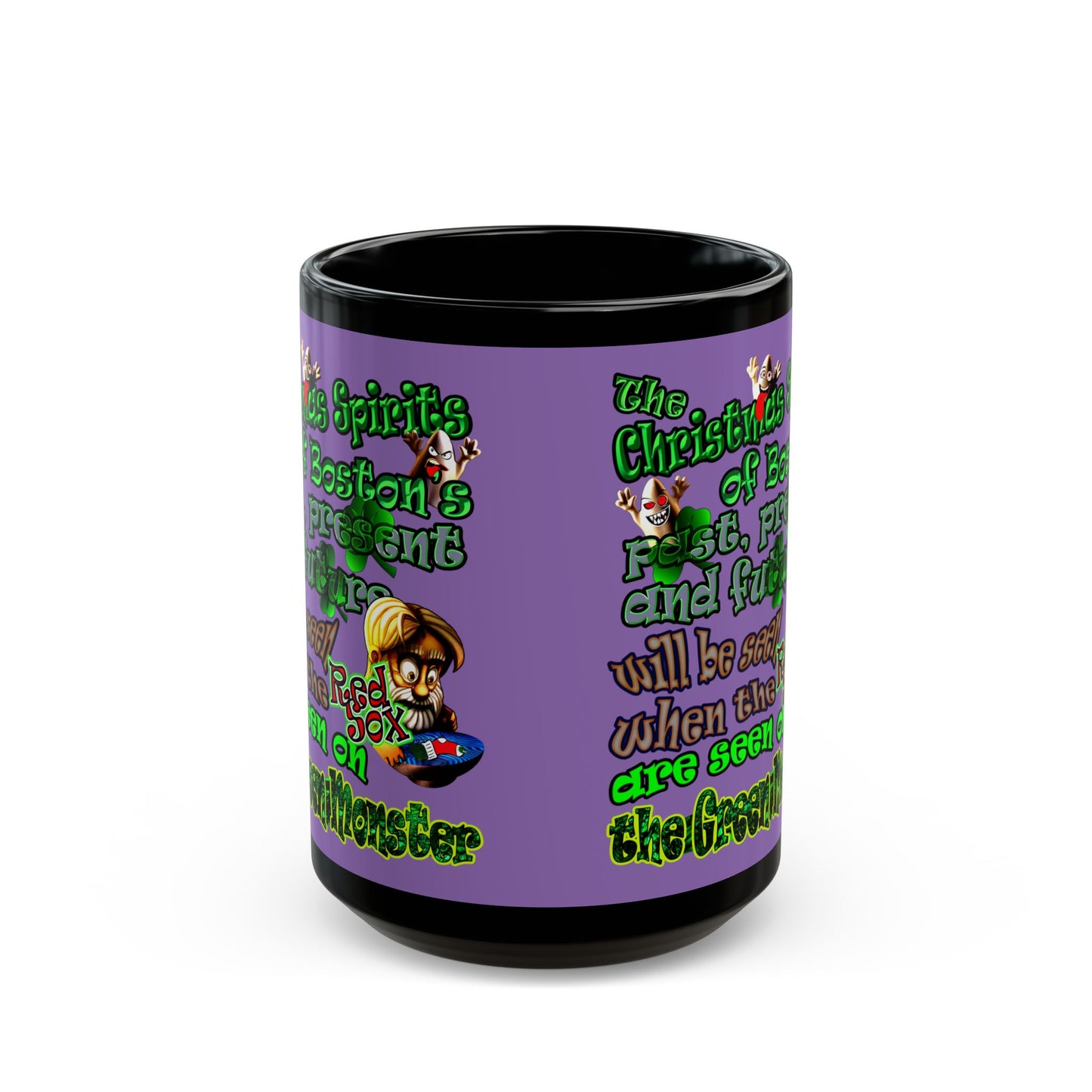 christmas spirits of boston - Black Mug (light purple)
