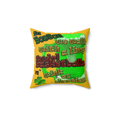 celtics logo - Faux Suede Square Pillow - (yellow)