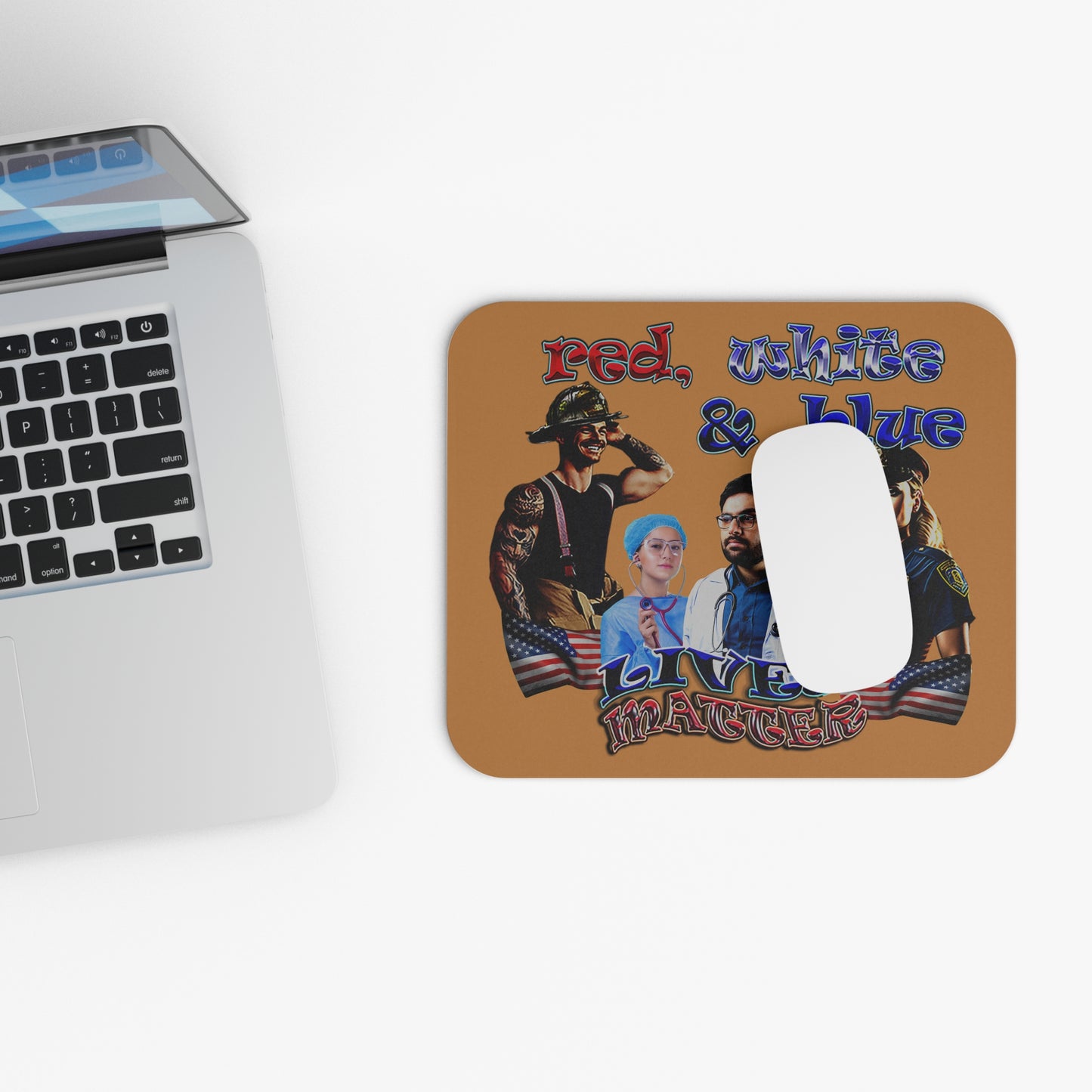 rw&b lives matter - Mouse Pad (Rectangle) (light brown)