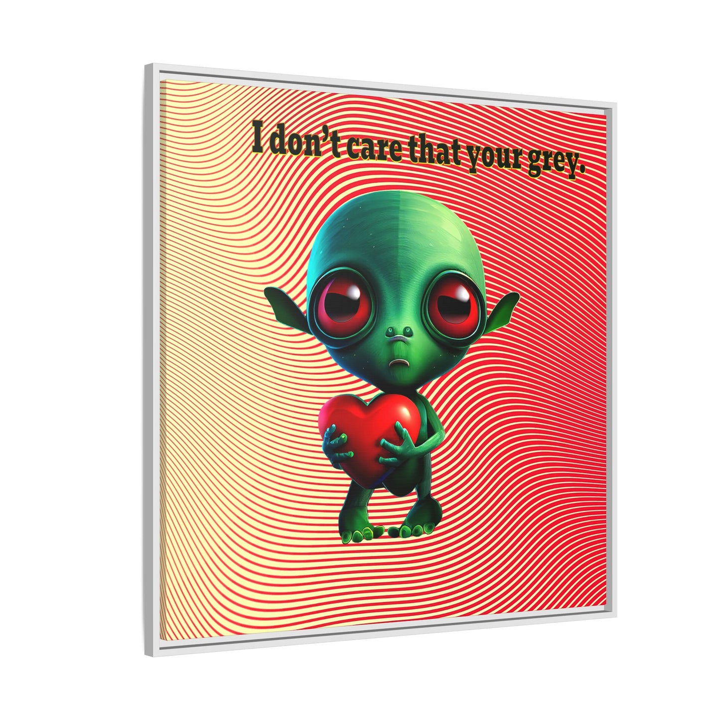 I don't care that your grey - framed canvas art (yellow-orange wave)