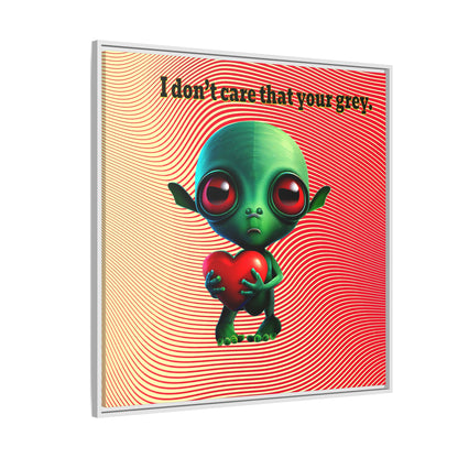I don't care that your grey - framed canvas art (yellow-orange wave)