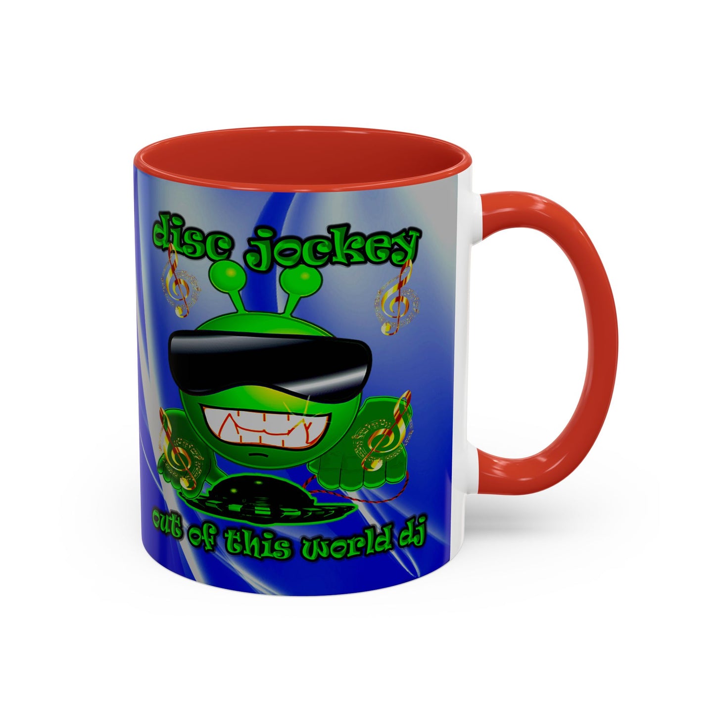 disc jockey - Accent Mug (blue-white wave)
