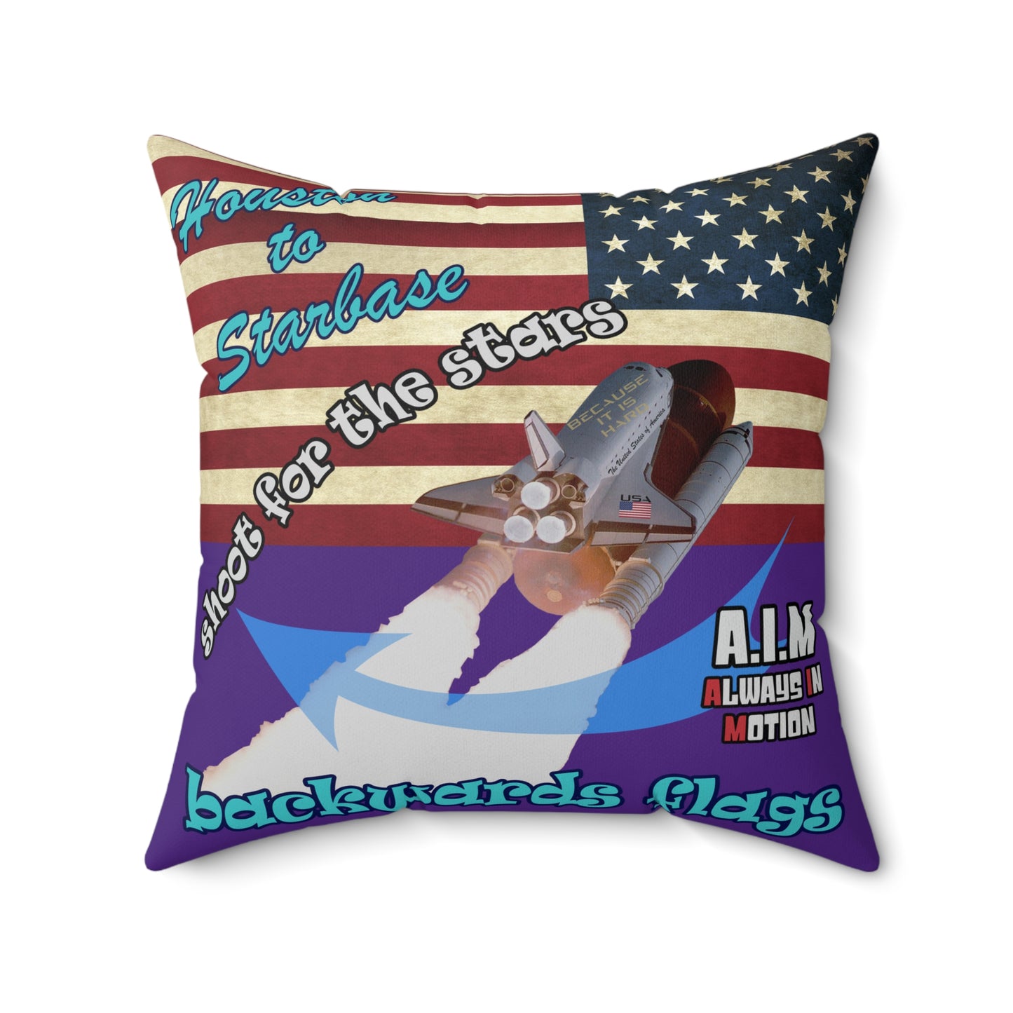 shoot for the stars - Spun Polyester Square Pillow - (purple)