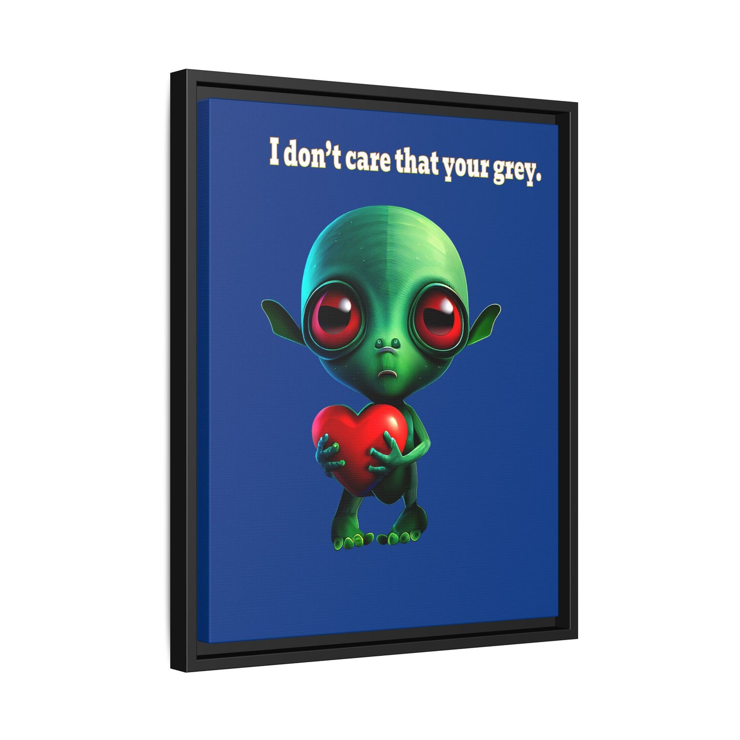I don't care that your grey - framed canvas art (dark blue)