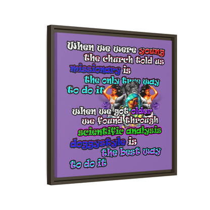 doggystyle - framed canvas art (light purple)