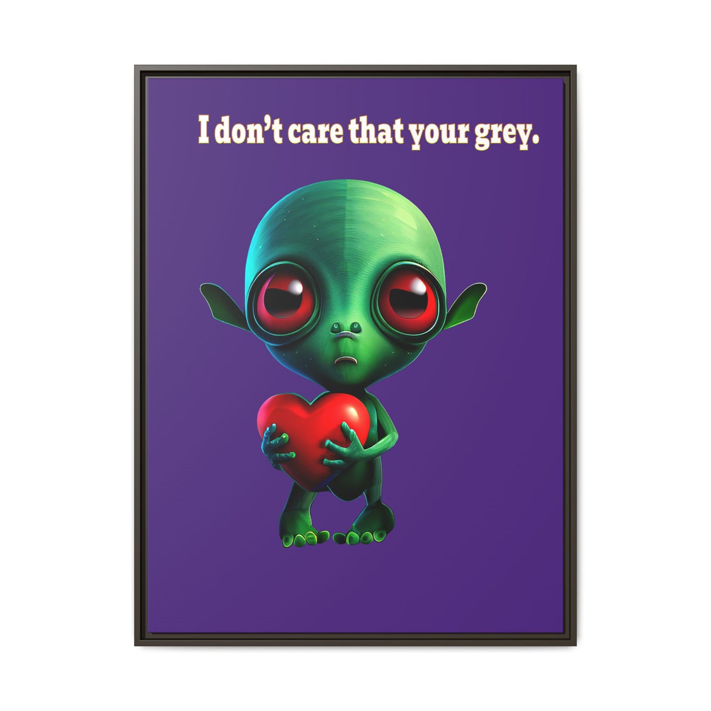 I don't care that your grey - framed canvas art (purple)