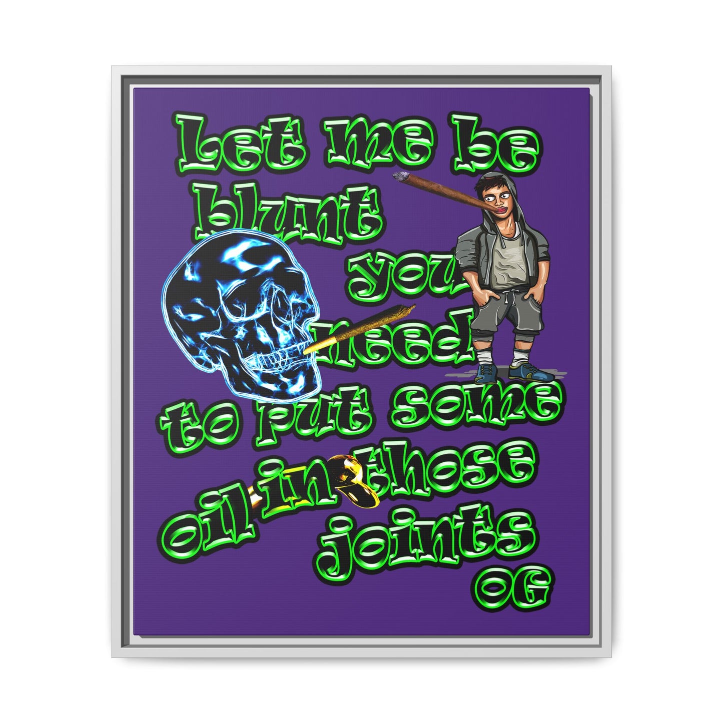 og - framed canvas art (purple)